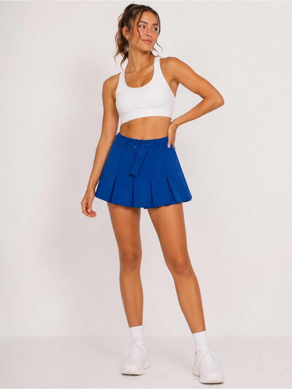 OFFLINE by Aerie Real Me Belted Pleated Active Skort Blue Size Small